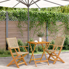 3-delige Bistroset poly rattan en massief hout beige