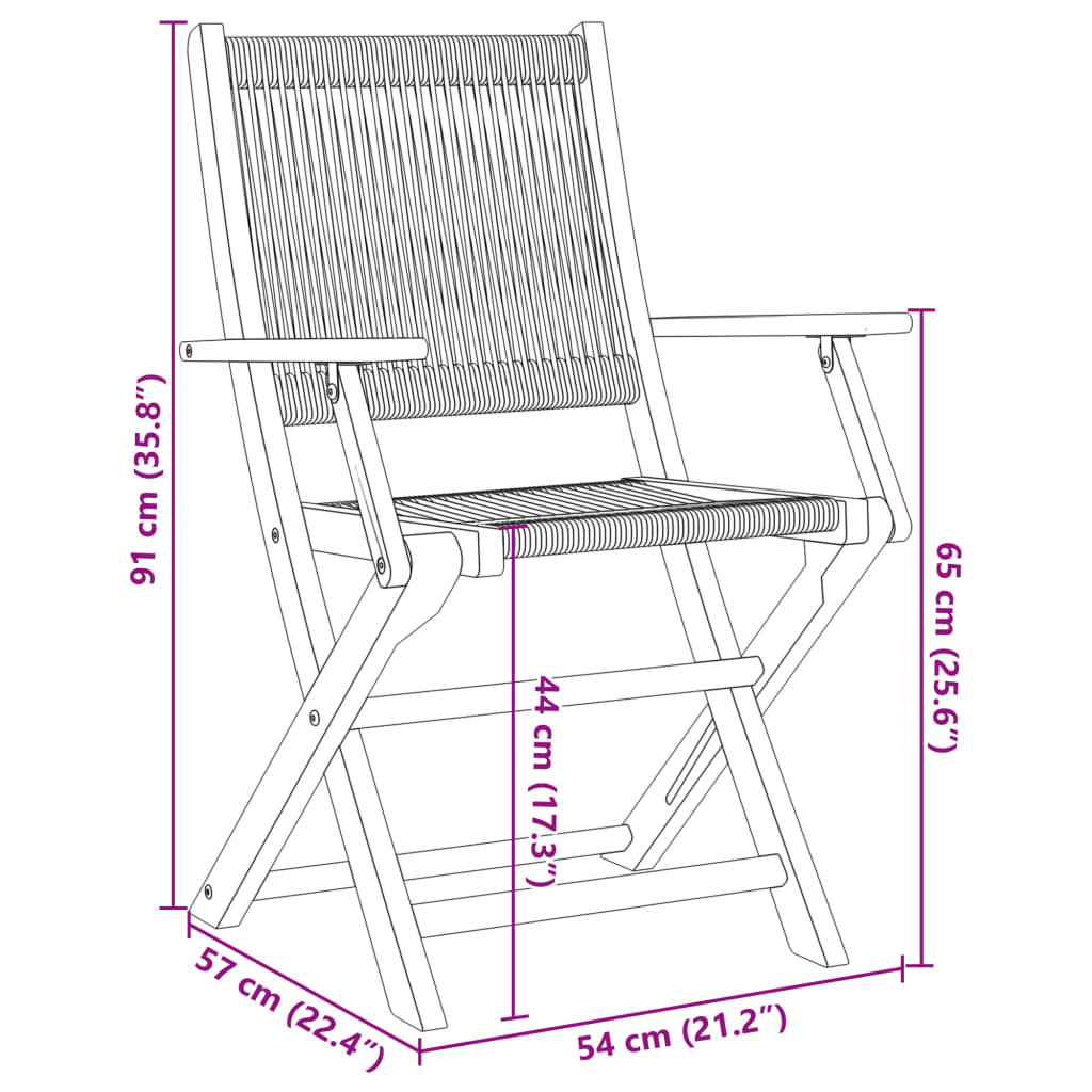 3-Delige Bistroset Polypropeen En Massief Hout 60 x 60 x 75 cm