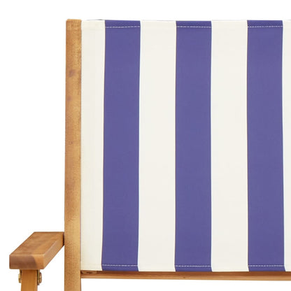 3-delige Bistroset stof en massief hout blauw en wit