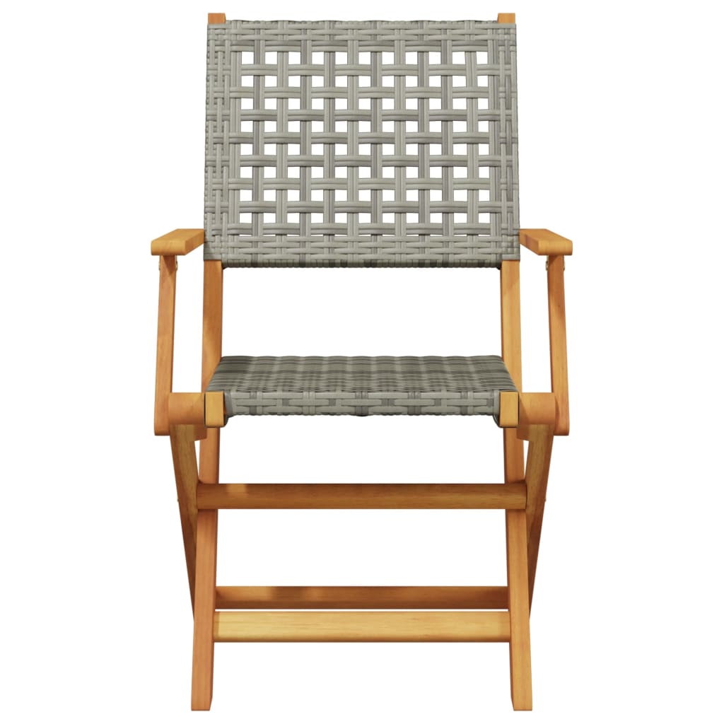 5-Delige Tuinset Poly Rattan En Massief Hout 90 x 75 cm