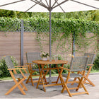 5-Piece Garden Dining Set Poly Rattan and Solid Wood 90 x 75 cm