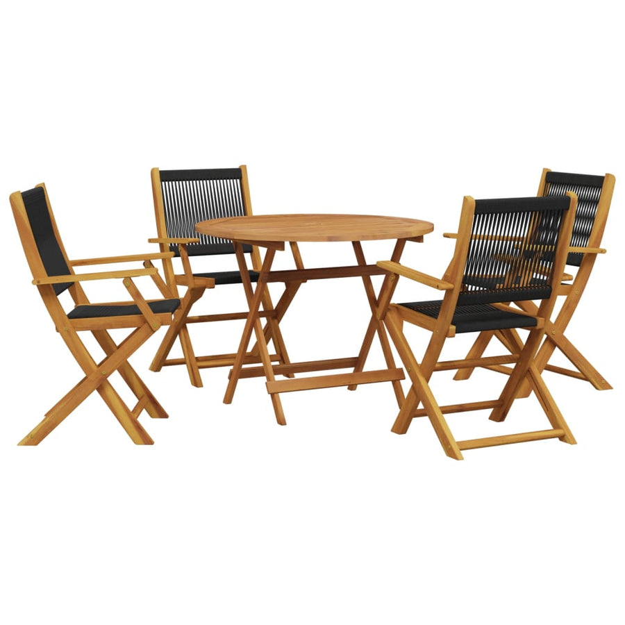 5-Delige Tuinset Polypropeen En Massief Hout 90 x 75 cm
