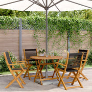 Tuinset 5-delig polypropeen massief hout 90x75 cm