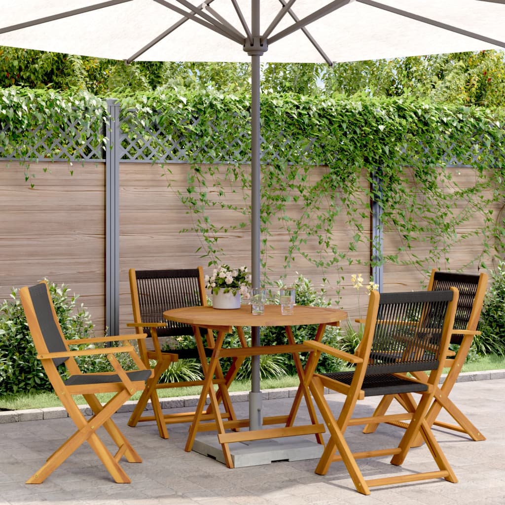 5-Delige Tuinset Polypropeen En Massief Hout 90 x 75 cm