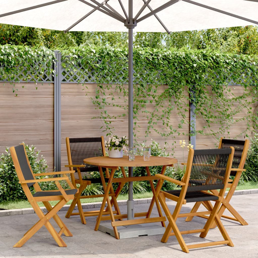 5-Delige Tuinset Polypropeen En Massief Hout 90 x 75 cm