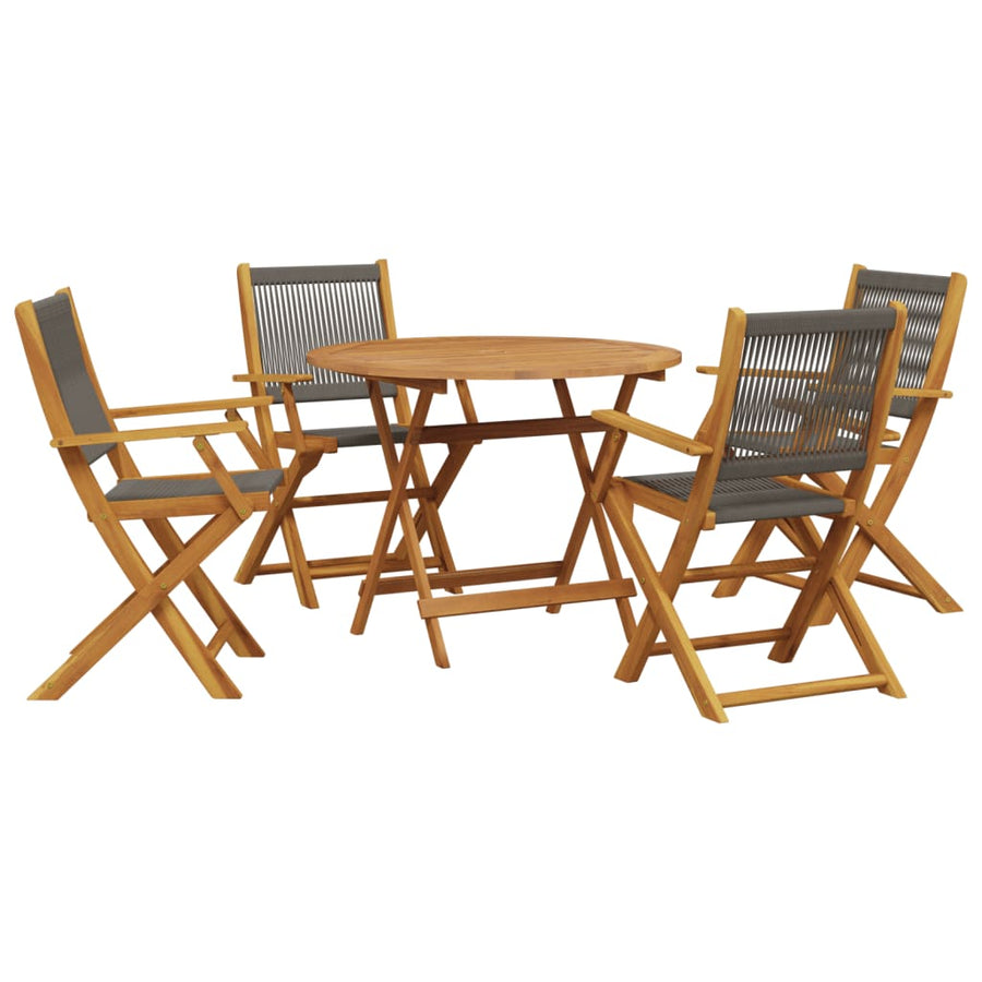 5-Delige Tuinset Polypropeen En Massief Hout 90 x 75 cm