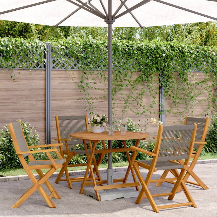 5-Delige Tuinset Polypropeen En Massief Hout 90 x 75 cm