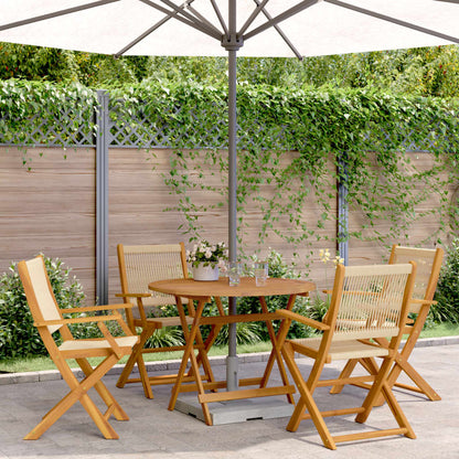 5-Delige Tuinset Polypropeen En Massief Hout 90 x 75 cm