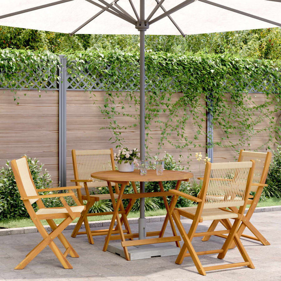 5-Delige Tuinset Polypropeen En Massief Hout 90 x 75 cm