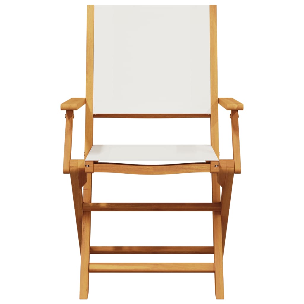 5-Delige Tuinset Massief Hout En Stof Wit 90 x 75 cm