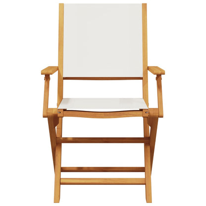 5-Delige Tuinset Massief Hout En Stof Wit 90 x 75 cm