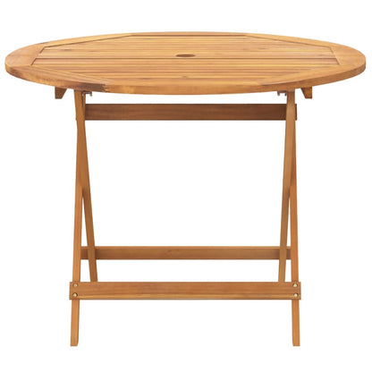 5-Delige Tuinset Massief Hout En Stof Wit 90 x 75 cm
