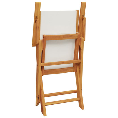 5-Delige Tuinset Massief Hout En Stof Wit 90 x 75 cm
