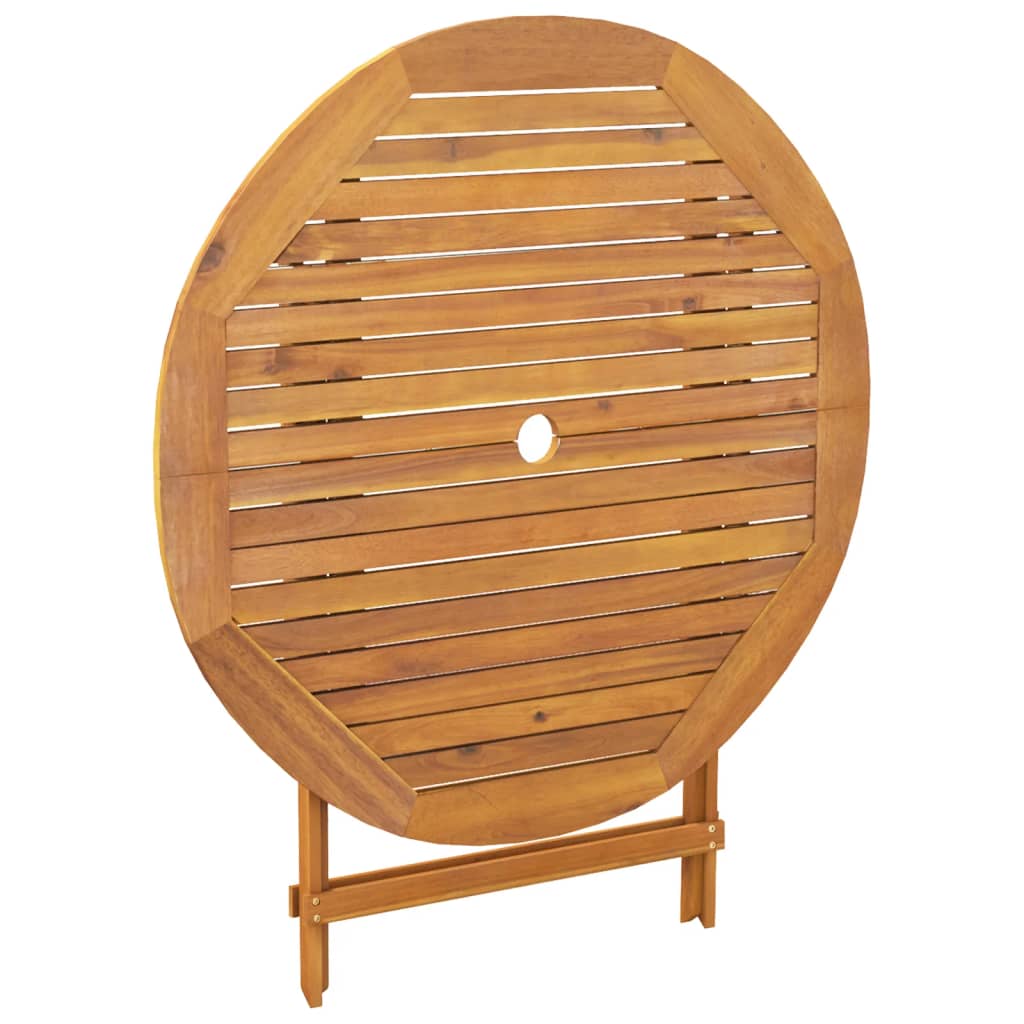 5-Delige Tuinset Massief Hout En Stof Wit 90 x 75 cm