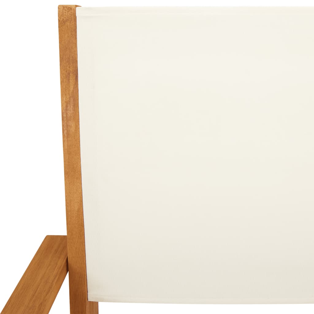 5-Delige Tuinset Massief Hout En Stof Wit 90 x 75 cm