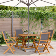 5-Piece Solid Wood and Fabric Garden Dining Set, Colored, 90 x 75 cm