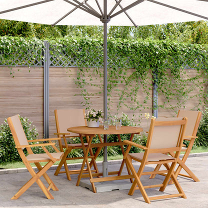 5-Delige Tuinset Massief Hout En Stof 90 x 75 cm