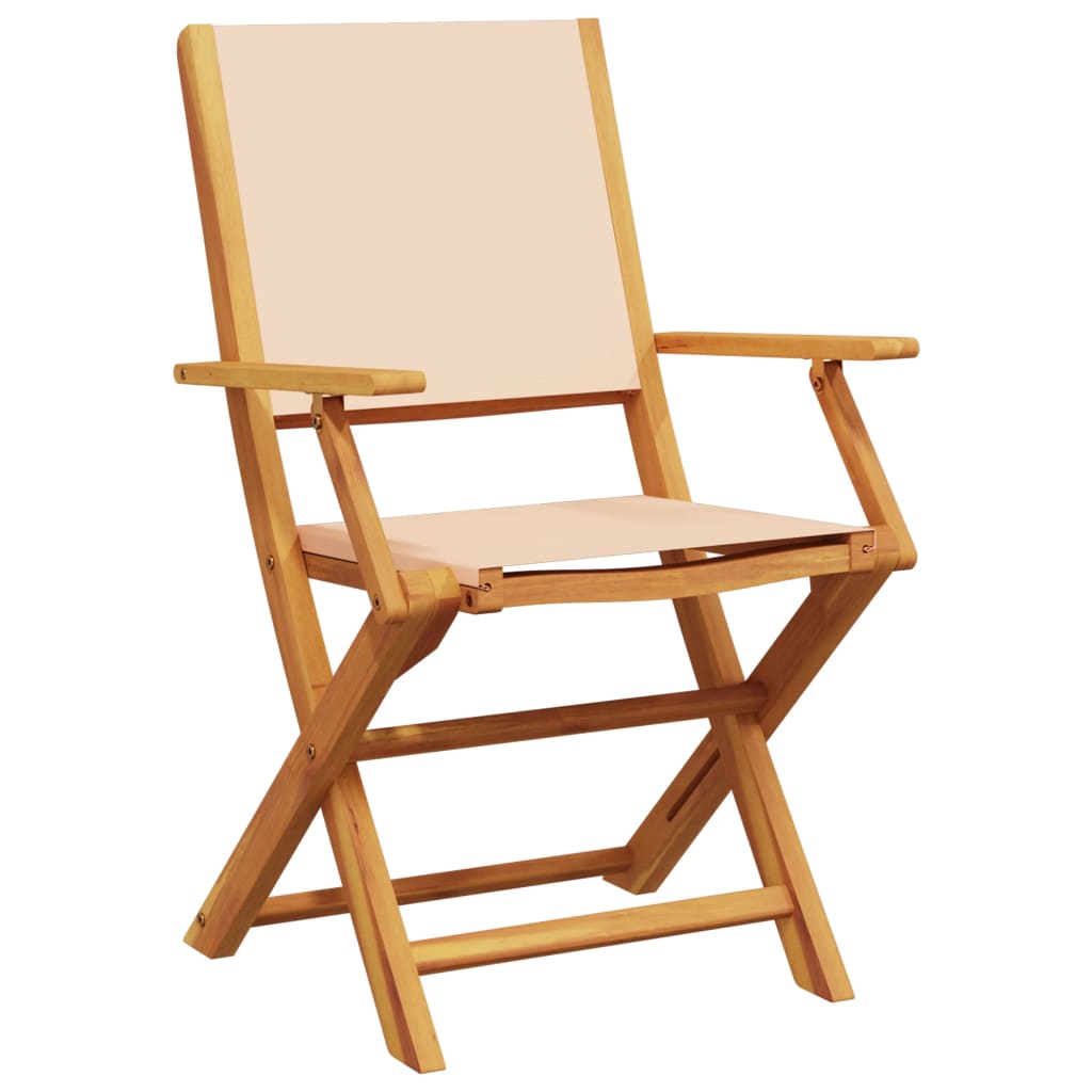 5-Delige Tuinset Massief Hout En Stof 90 x 75 cm