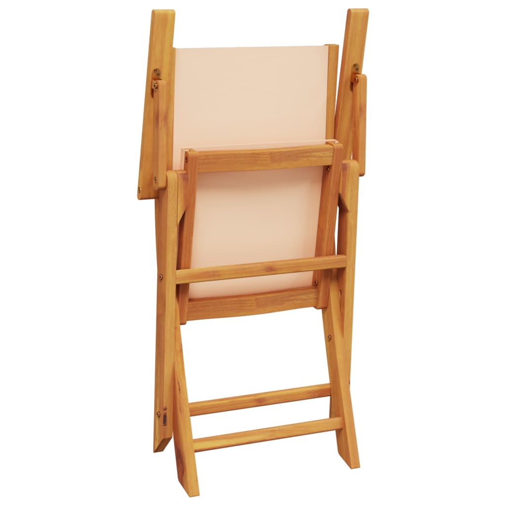 5-Delige Tuinset Massief Hout En Stof 90 x 75 cm