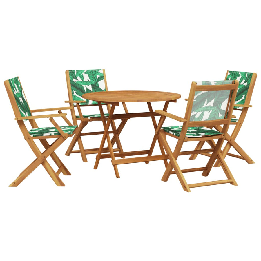 5-Delige Tuinset Stof En Massief Hout 90 x 75 cm
