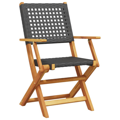 5-Delige Tuinset Poly Rattan En Massief Hout 90 x 90 x 75 cm