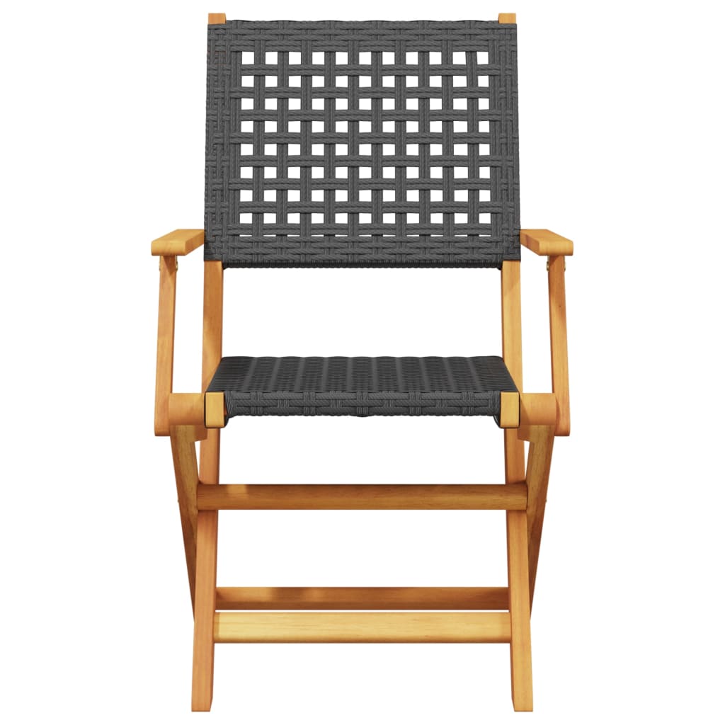 5-Delige Tuinset Poly Rattan En Massief Hout 90 x 90 x 75 cm