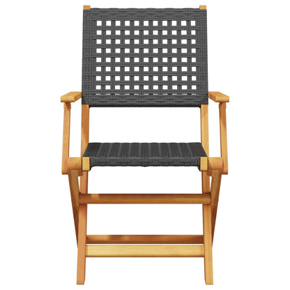 5-Delige Tuinset Poly Rattan En Massief Hout 90 x 90 x 75 cm