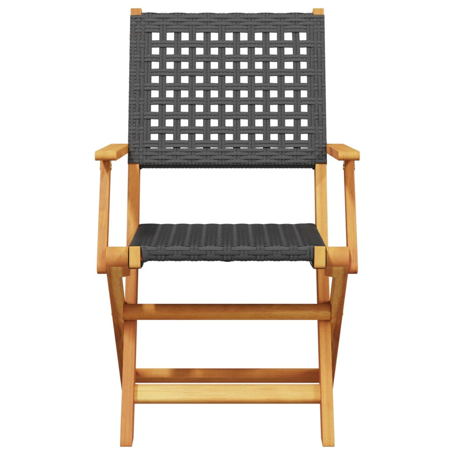 5-Delige Tuinset Poly Rattan En Massief Hout 90 x 90 x 75 cm