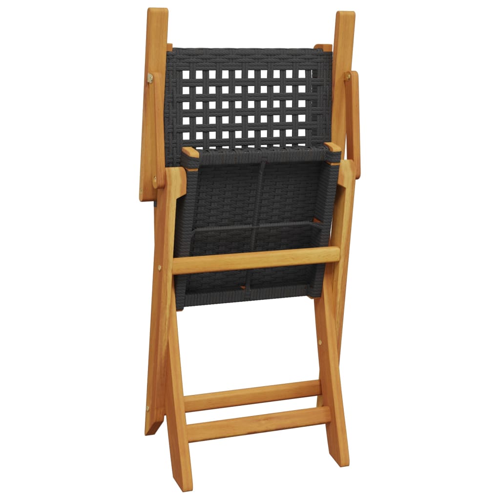 5-Delige Tuinset Poly Rattan En Massief Hout 90 x 90 x 75 cm