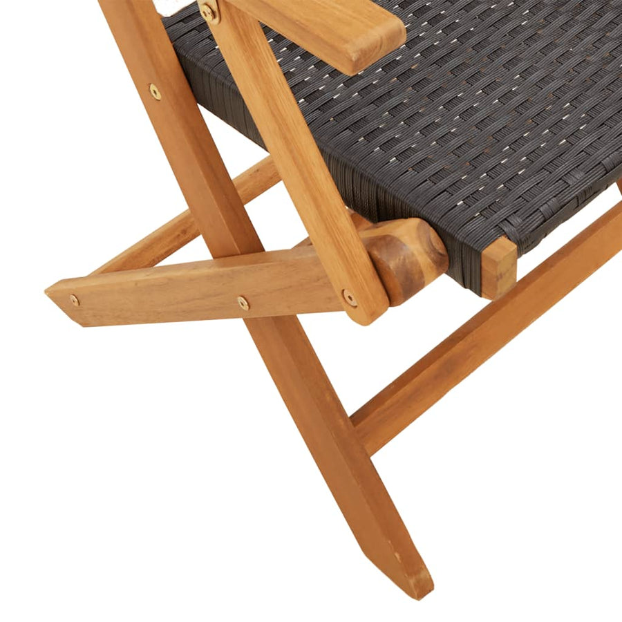 5-Delige Tuinset Poly Rattan En Massief Hout 90 x 90 x 75 cm