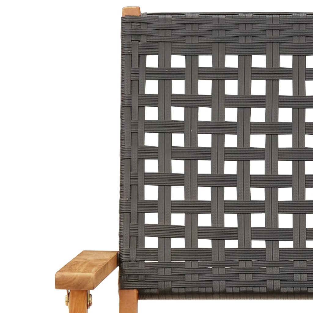 5-Delige Tuinset Poly Rattan En Massief Hout 90 x 90 x 75 cm