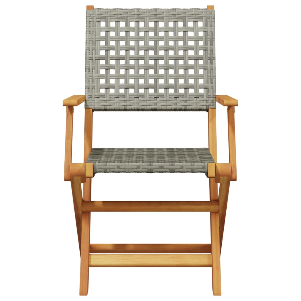 5-Delige Tuinset Poly Rattan En Massief Hout 90 x 90 x 75 cm