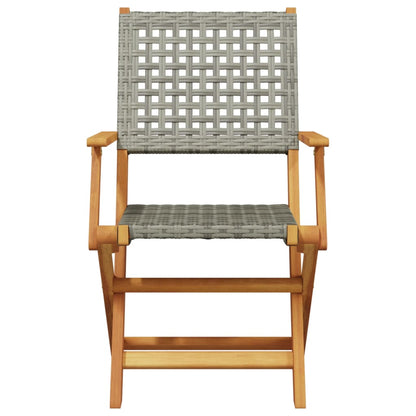 5-Delige Tuinset Poly Rattan En Massief Hout 90 x 90 x 75 cm