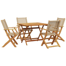 5-Delige Tuinset Poly Rattan En Massief Hout 90 x 90 x 75 cm
