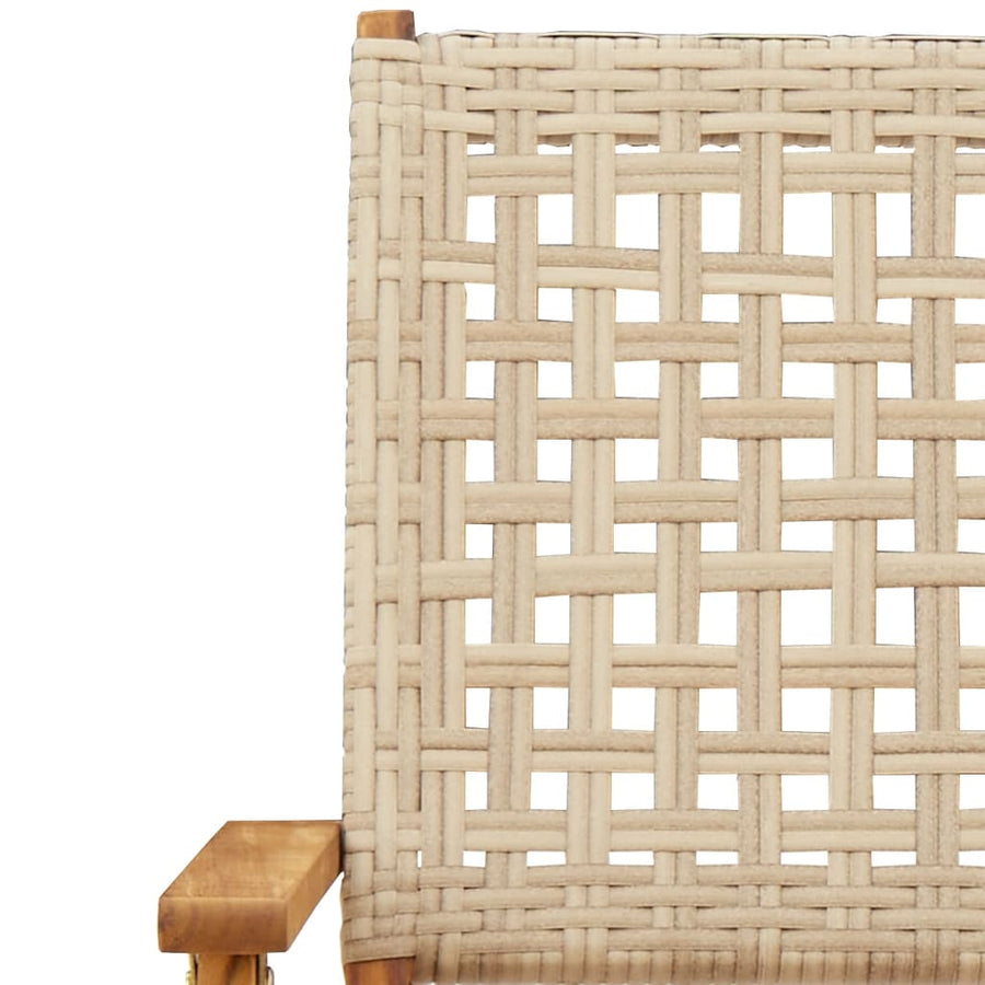 5-Delige Tuinset Poly Rattan En Massief Hout 90 x 90 x 75 cm