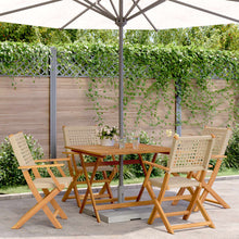 5-Delige Tuinset Poly Rattan En Massief Hout 90 x 90 x 75 cm