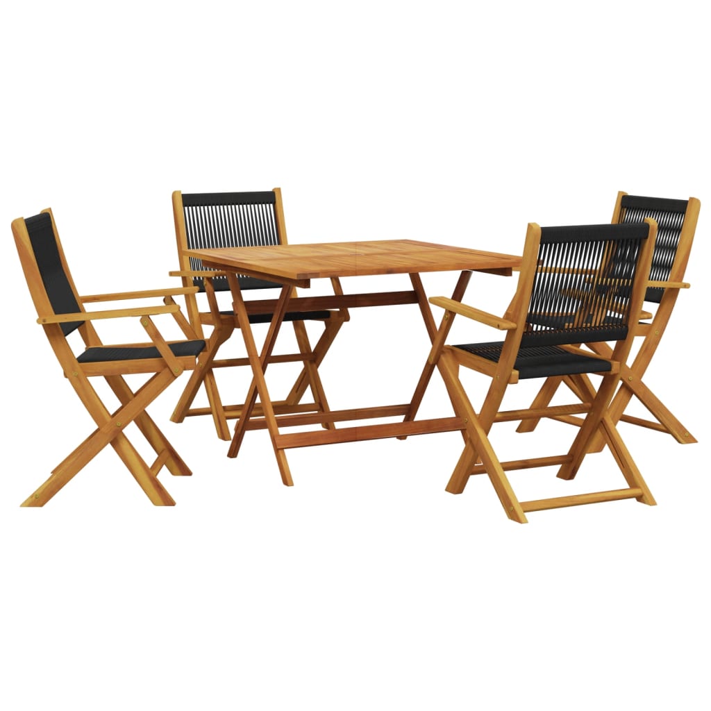 5-Delige Tuinset Polypropeen En Massief Hout 90 x 90 x 75 cm