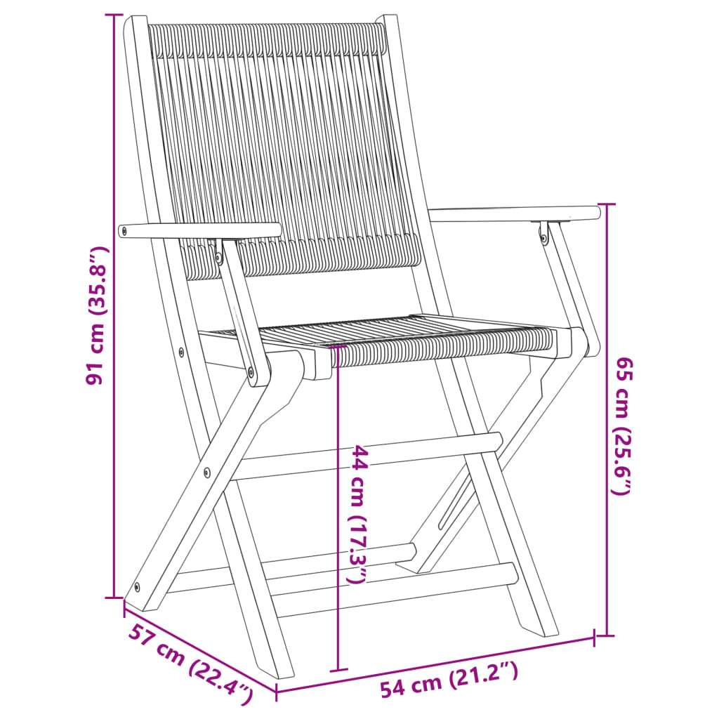 5-Delige Tuinset Polypropeen En Massief Hout 90 x 90 x 75 cm