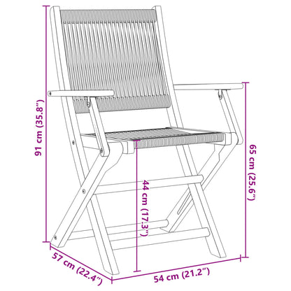 5-Delige Tuinset Polypropeen En Massief Hout 90 x 90 x 75 cm