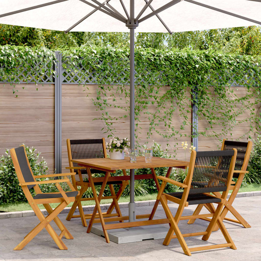 5-Delige Tuinset Polypropeen En Massief Hout 90 x 90 x 75 cm