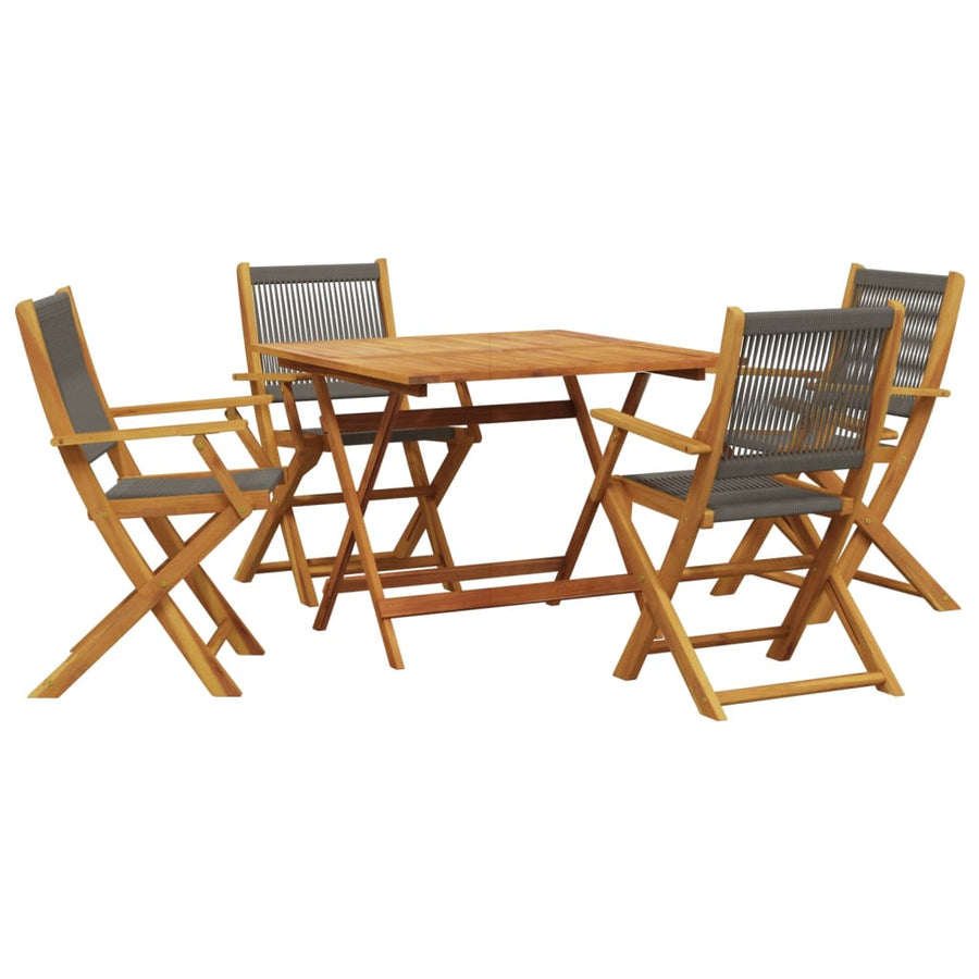 5-Delige Tuinset Polypropeen En Massief Hout 90 x 90 x 75 cm