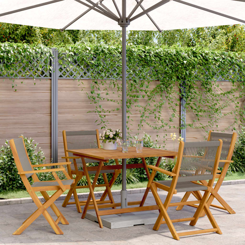 5-Delige Tuinset Polypropeen En Massief Hout 90 x 90 x 75 cm