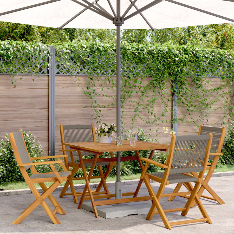 5-Delige Tuinset Polypropeen En Massief Hout 90 x 90 x 75 cm