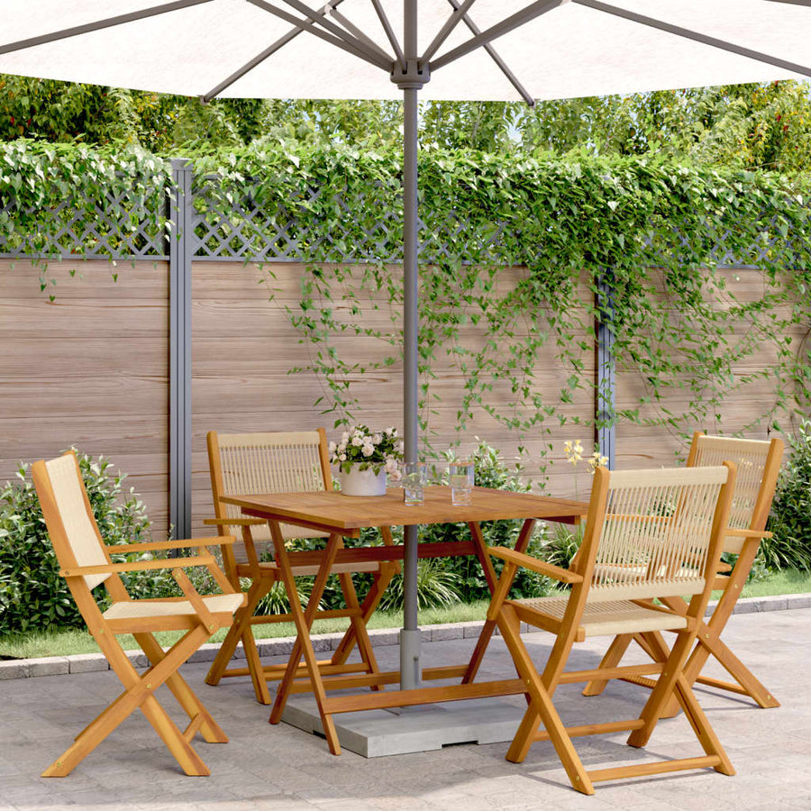 5-Delige Tuinset Polypropeen En Massief Hout Beige