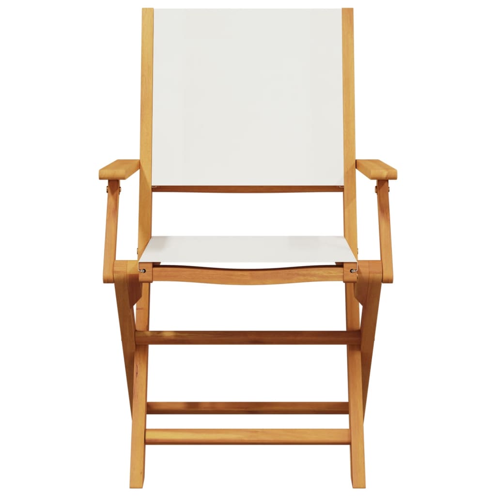 5-Delige Tuinset Massief Hout En Stof Wit 90 x 90 x 75 cm