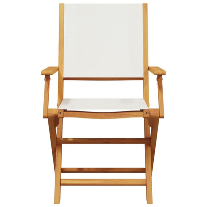 5-Delige Tuinset Massief Hout En Stof Wit 90 x 90 x 75 cm