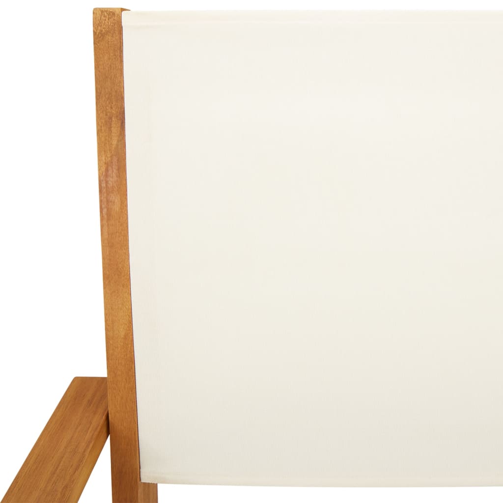 5-Delige Tuinset Massief Hout En Stof Wit 90 x 90 x 75 cm