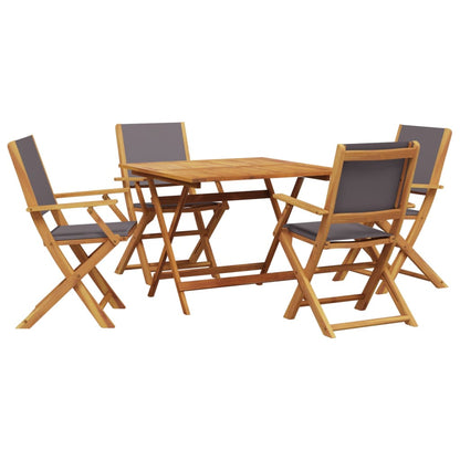 5-Delige Tuinset Massief Hout En Stof Kleurig 90 x 90 x 75 cm