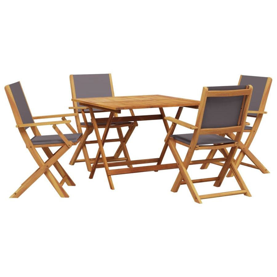 5-Delige Tuinset Massief Hout En Stof Kleurig 90 x 90 x 75 cm