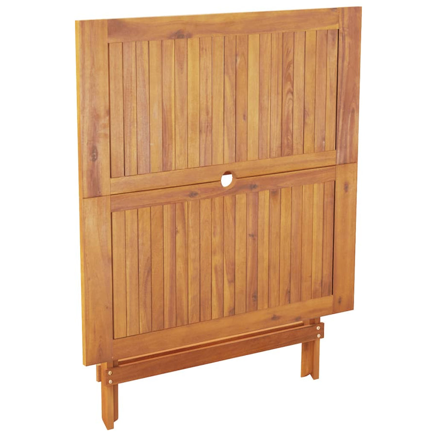 5-Delige Tuinset Massief Hout En Stof Kleurig 90 x 90 x 75 cm